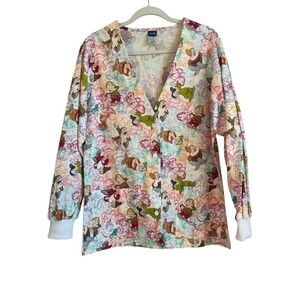 Vtg Barco Uniforms Disney Snow White Dwarfs Long Sleeve Scrub Top Small NEW